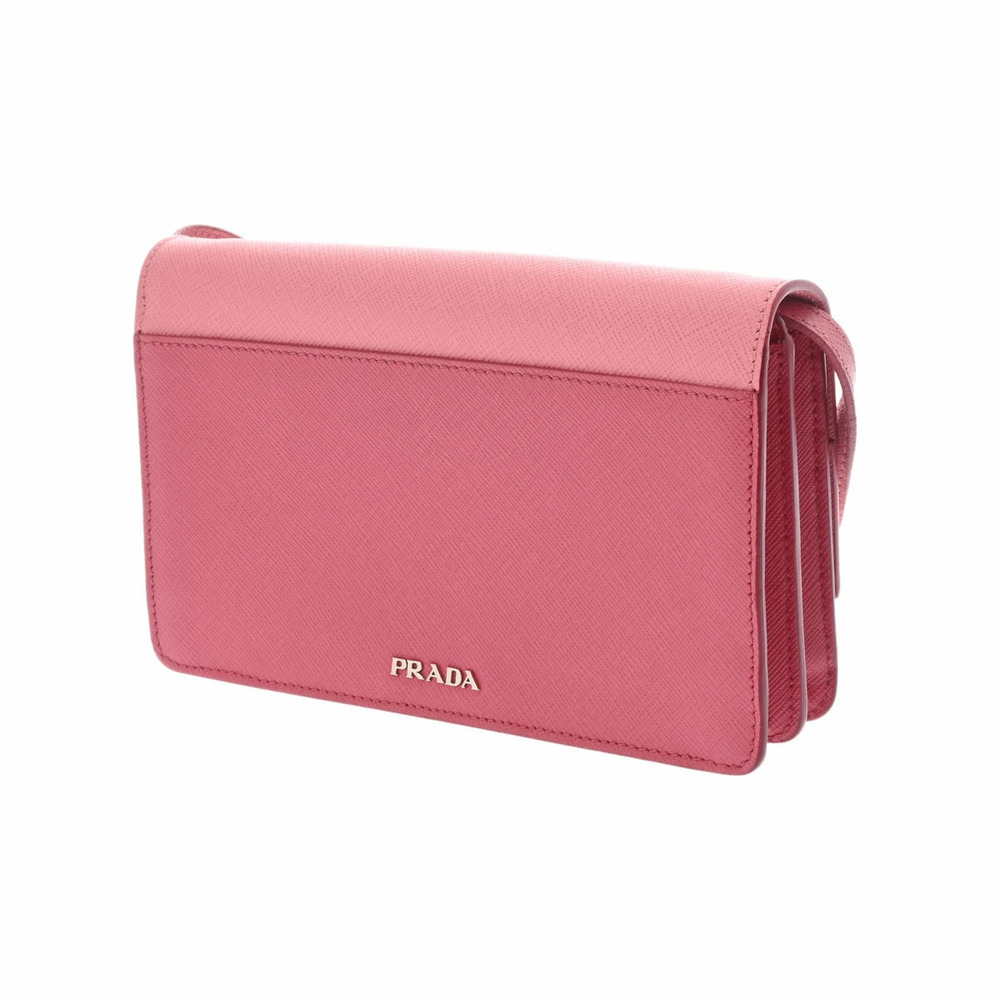 PRADA Shoulder Bag Bicolor Pink Saffiano Leather - Picture 2 of 9